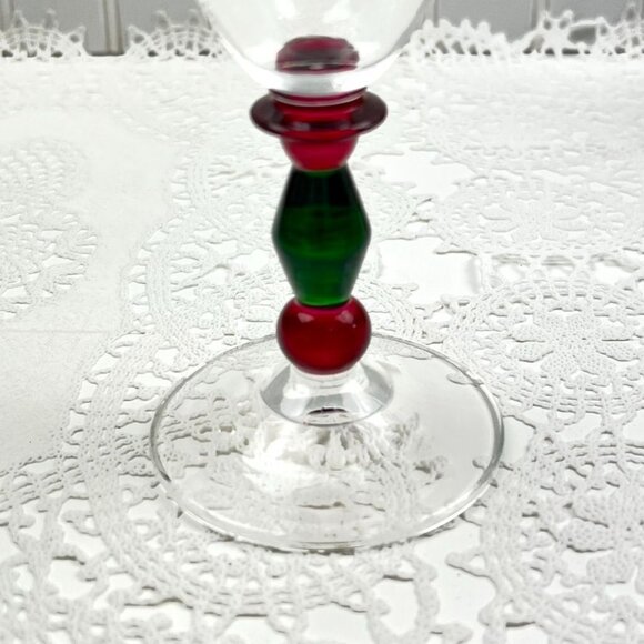 Mikasa Festive Kensington Wine Water Glasses Set of 4 Holiday Christmas - Picture 3 of 11